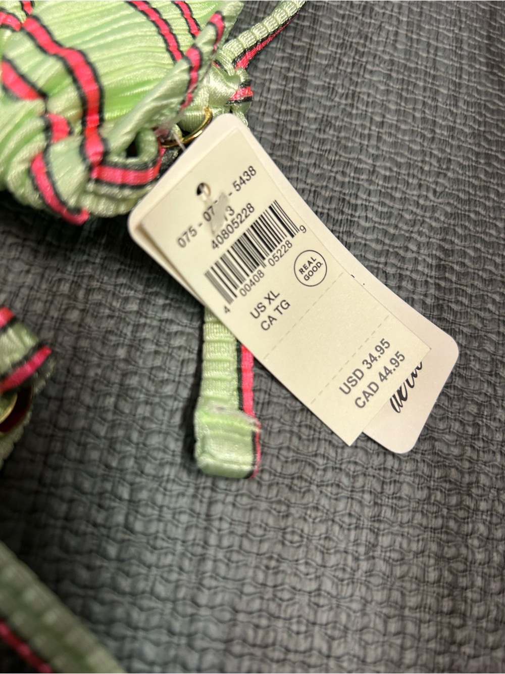 NWT Aerie Striped Triangle Bikini set in Mint Green - Picture 10 of 13